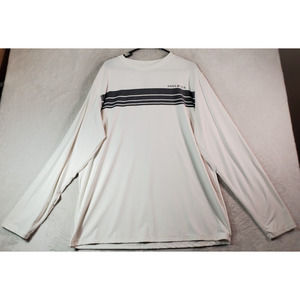 Hang Ten Shirt Mens XL White Knit Polyester Long Casual Sleeve Crew Neck‎ Logo